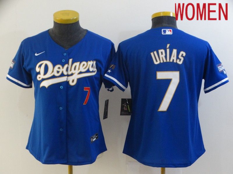 Women Los Angeles Dodgers #7 Urias Blue Game 2021 Nike MLB Jerseys
